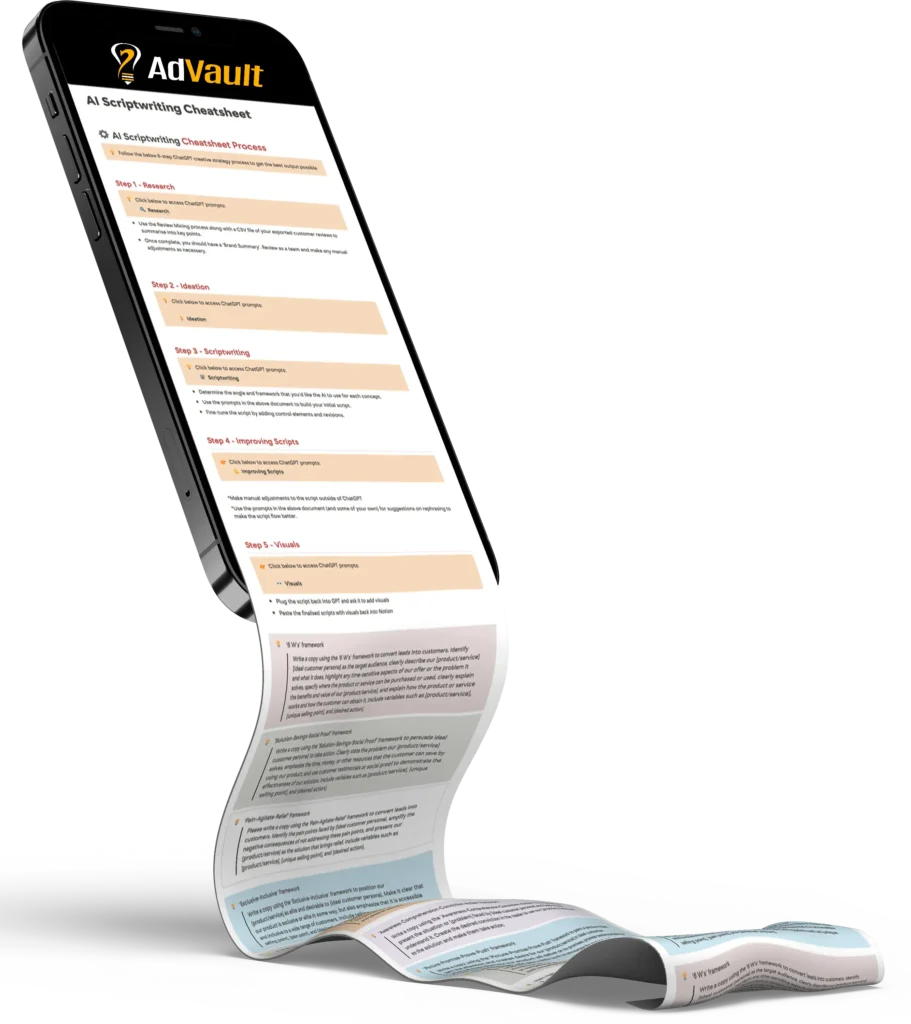 AI copywriting guide bonus shown on an iPhone mockup