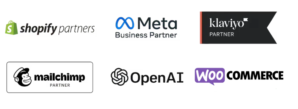 Ecommerce marketing platform and workflow logos