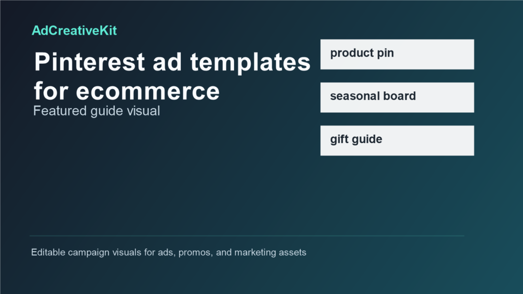 Pinterest ad templates for ecommerce visual showing featured campaign layout