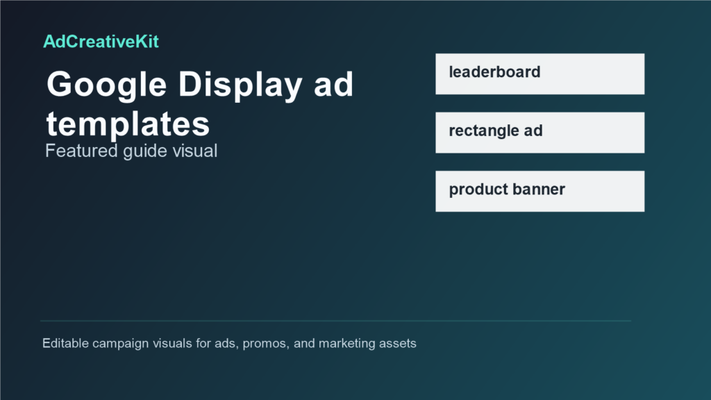 Google Display ad templates visual showing featured campaign layout