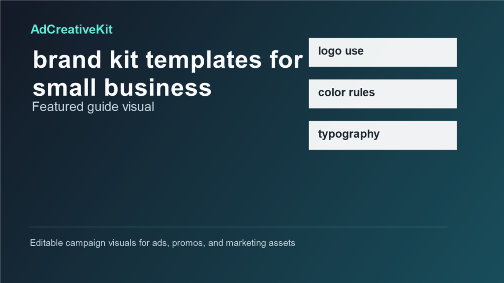brand kit templates for small business visual showing featured campaign layout