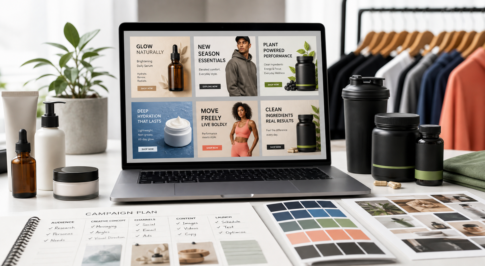 Editable ecommerce ad templates for product campaigns, Meta ads, and creative testing