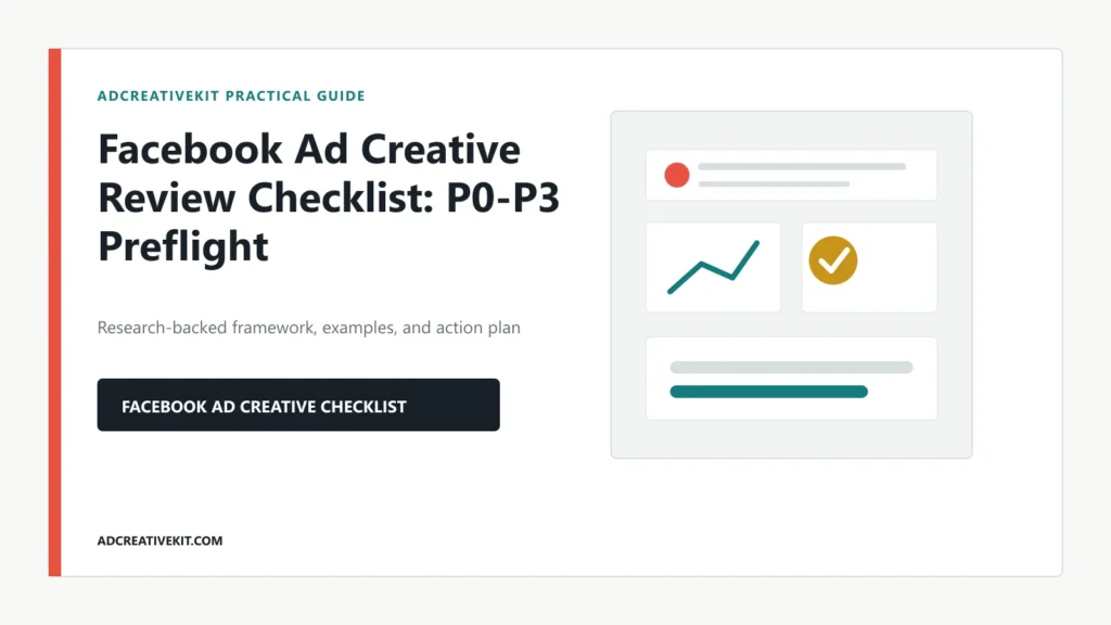Facebook Ad Creative Review Checklist: P0-P3 Preflight featured instructional overview