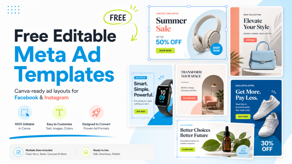 Free editable Meta ad templates for Facebook and Instagram campaigns