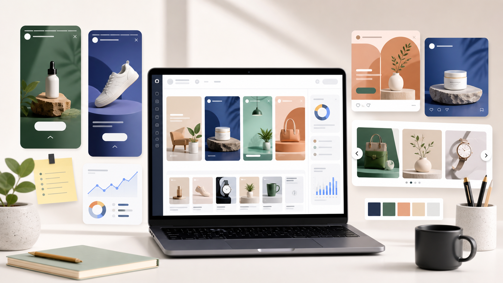Editable Instagram ad template layouts for campaign testing