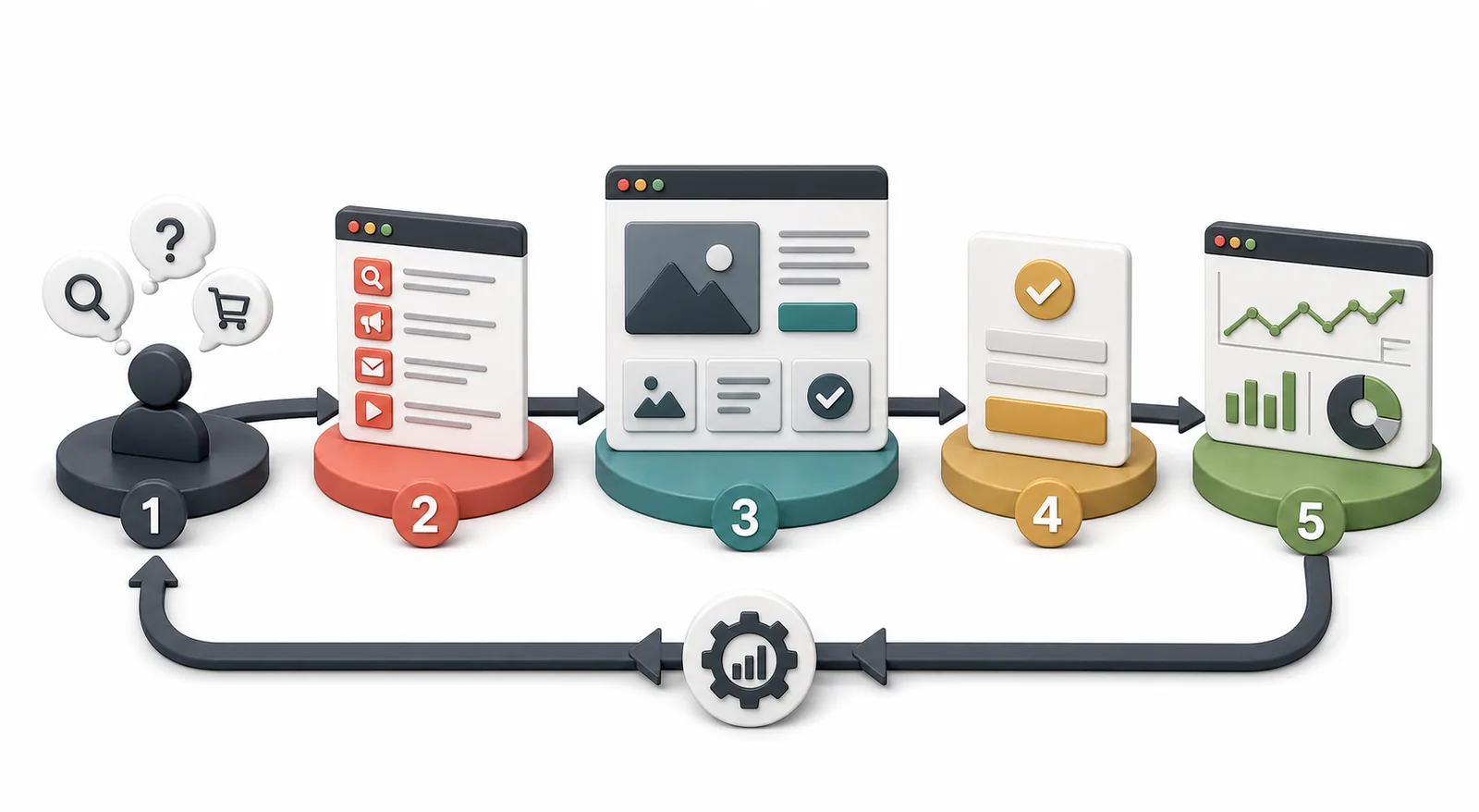 Landing page optimization workspace connecting audience intent, page experience, conversion and measurement