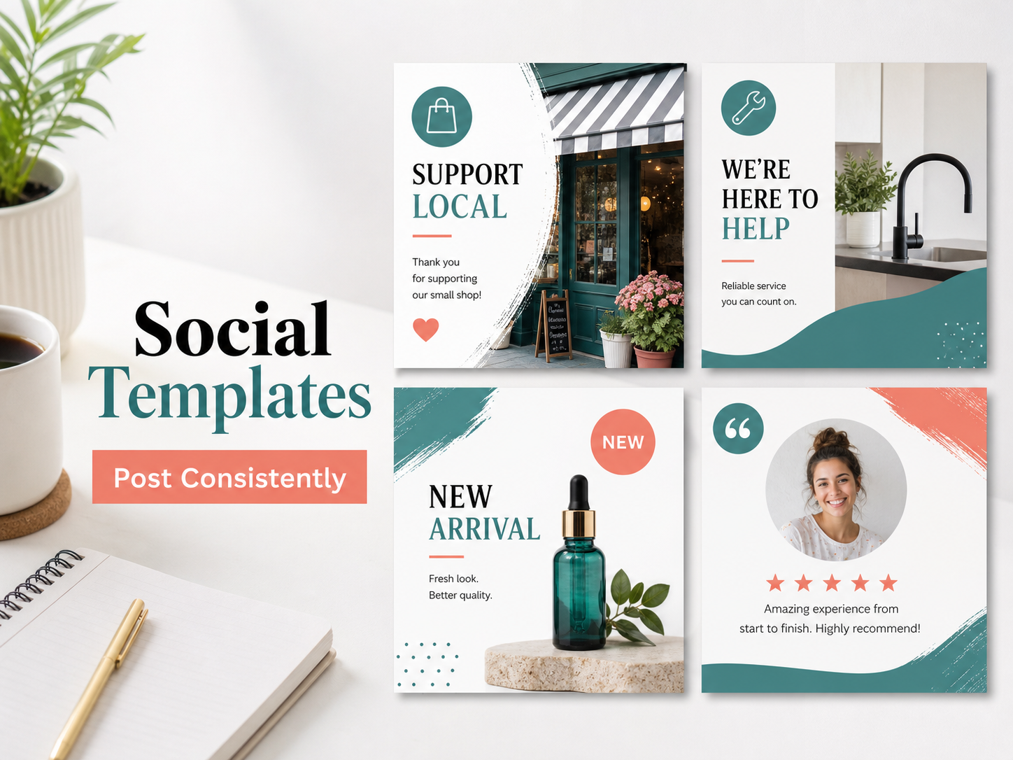 Reusable marketing templates for a small business campaign workspace