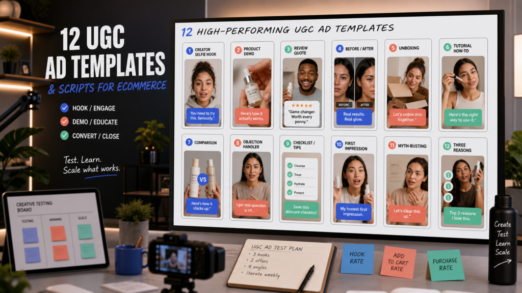 UGC ad templates and scripts for ecommerce product campaigns
